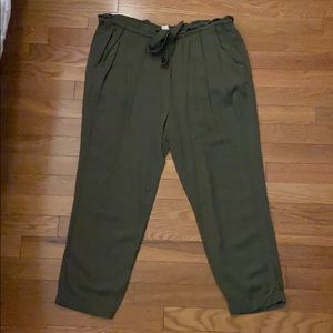 Olive Green Pants w/ elastic band (Petite)